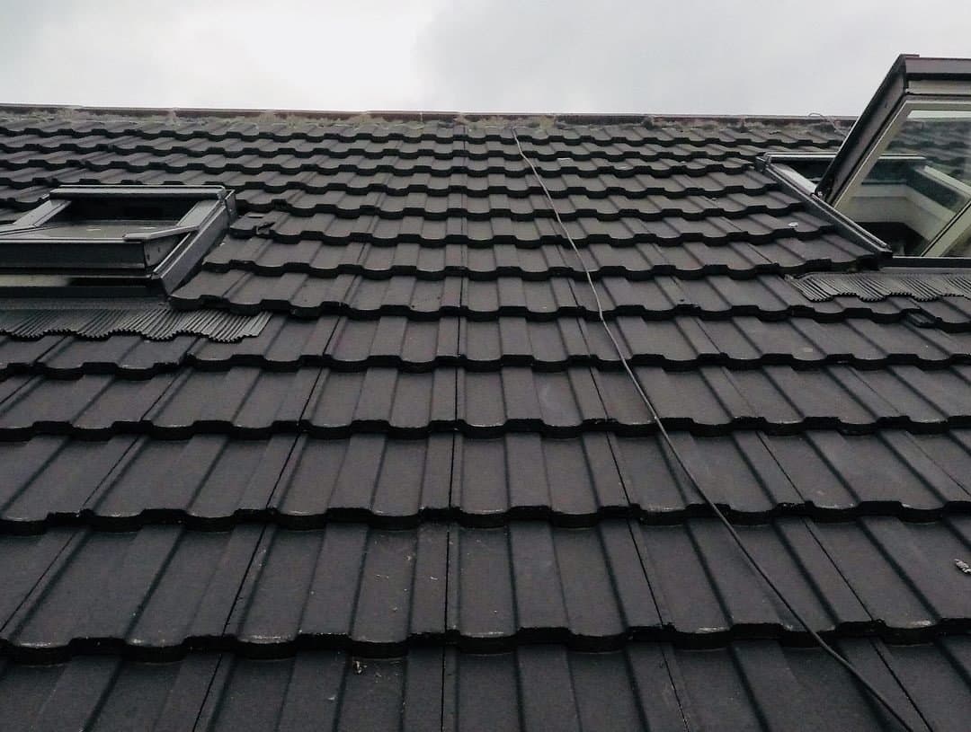 Newly laid roof tiles